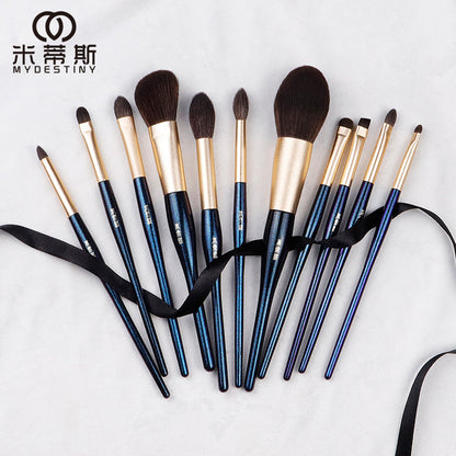 Moyu Small Dark Green Makeup Brush Set