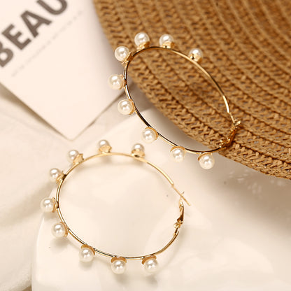 Statement Wrap Imitation Pearl Hoop Earrings