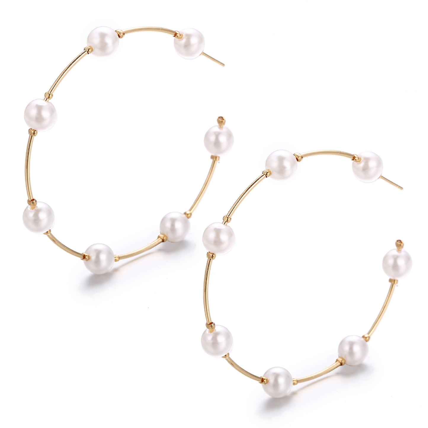 Statement Wrap Imitation Pearl Hoop Earrings