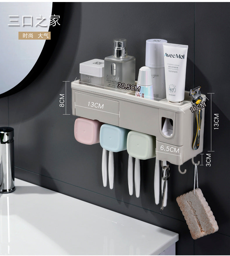 Wall-Mounted Automatic Toothpaste Dispenser Organizer