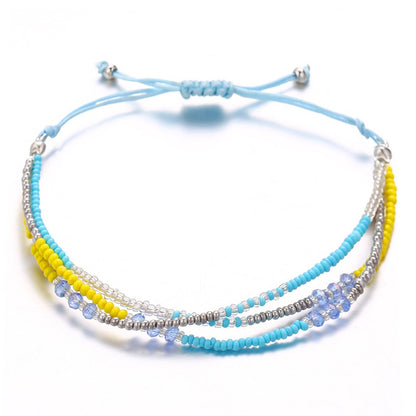 Ethnic style colorful simple beaded bracelet