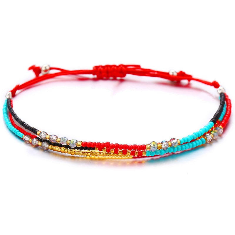 Ethnic style colorful simple beaded bracelet