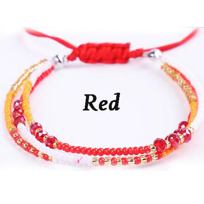 Ethnic style colorful simple beaded bracelet