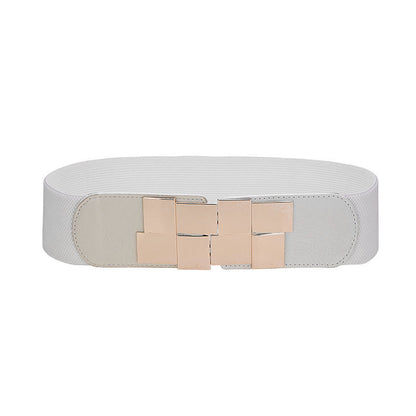 Women's elastic wide belt, black