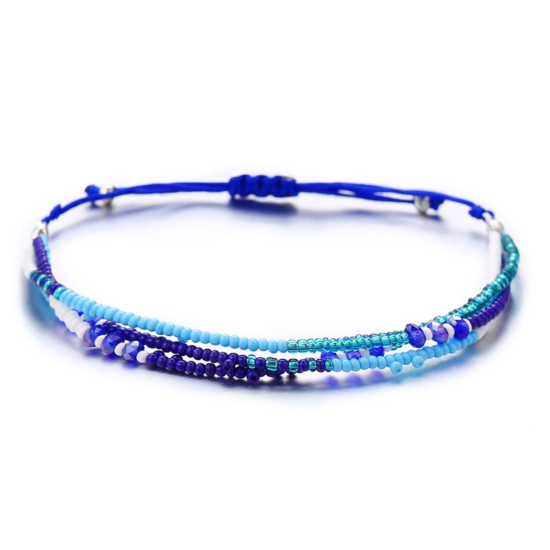 Ethnic style colorful simple beaded bracelet