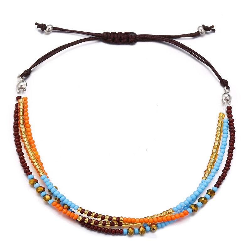 Ethnic style colorful simple beaded bracelet