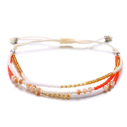 Ethnic style colorful simple beaded bracelet