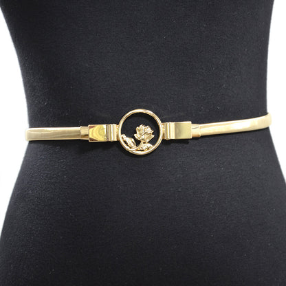 Women's Button Ring Trim Belt