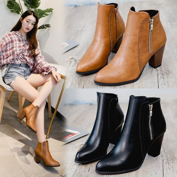 Side zipper short boots wholesale for women