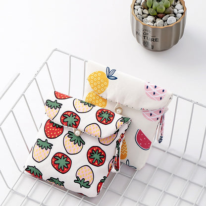 Fabric Cartoon Sanitary Pad Bag, Menstrual Pad Small Pouch