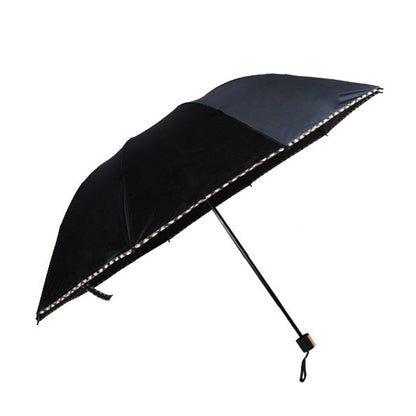 Black Coated 3-Fold Double Umbrella