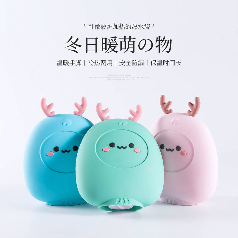 Cute Deer Antler Silicone Hot Water Bottle