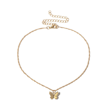 Single layer butterfly fashion versatile necklace