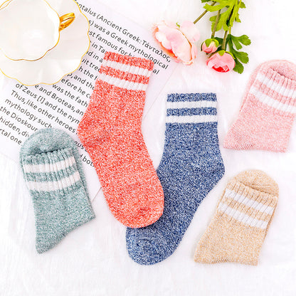 Autumn-Winter Double Stripe Thick Women's Socks