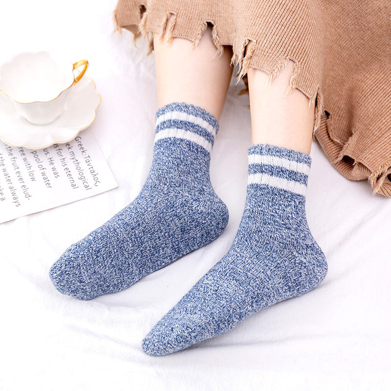 Autumn-Winter Double Stripe Thick Women's Socks