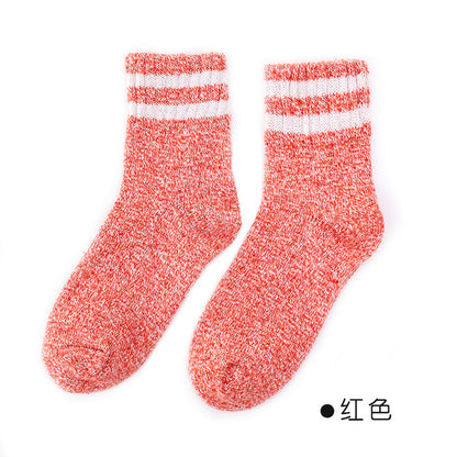 Autumn-Winter Double Stripe Thick Women's Socks