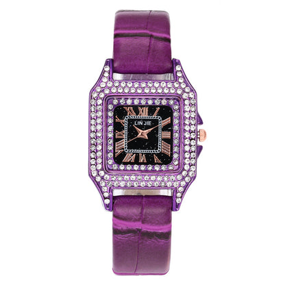 Small Square Starry Sky Womens Watch Large Dial