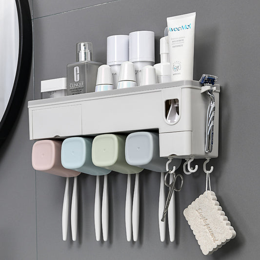 Wall-Mounted Automatic Toothpaste Dispenser Organizer