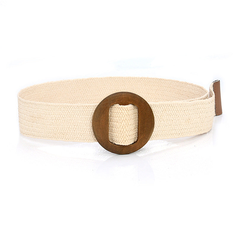 5CM wide wood buckle waist seal versatile