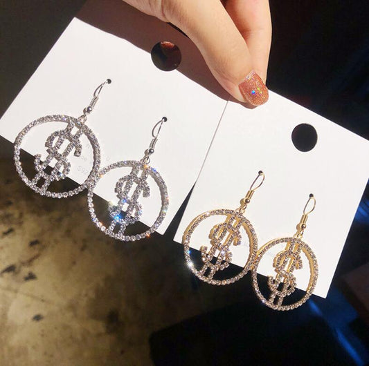 Diamond ear hook earrings women's wholesale