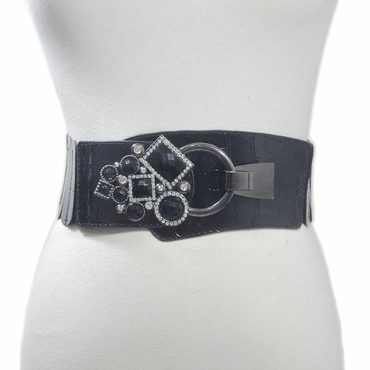 Belt Rhinestone inlaid buckle waist seal