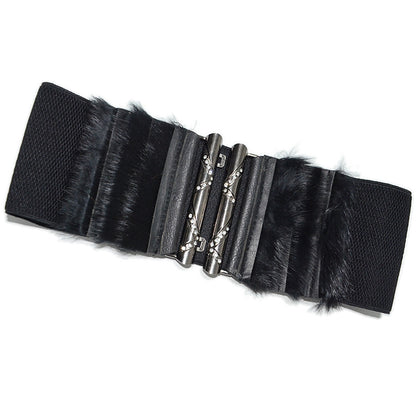 Autumn and winter fluff wide belt