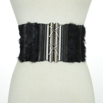 Autumn and winter fluff wide belt