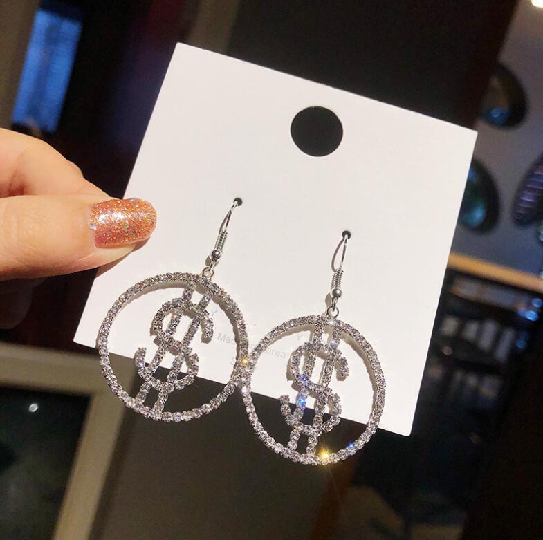 Diamond ear hook earrings women's wholesale