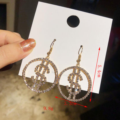 Diamond ear hook earrings women's wholesale