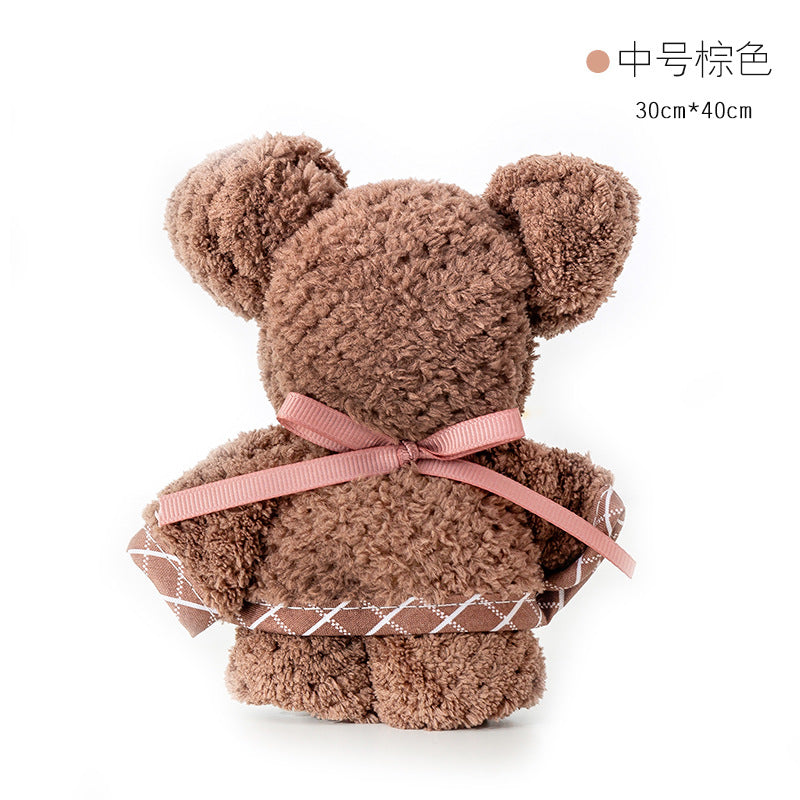 Bear-Shaped Coral Fleece Towel (Absorbent, Gift Towel)