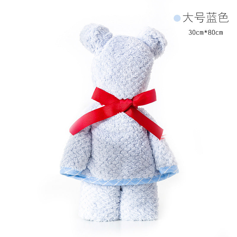 Bear-Shaped Coral Fleece Towel (Absorbent, Gift Towel)