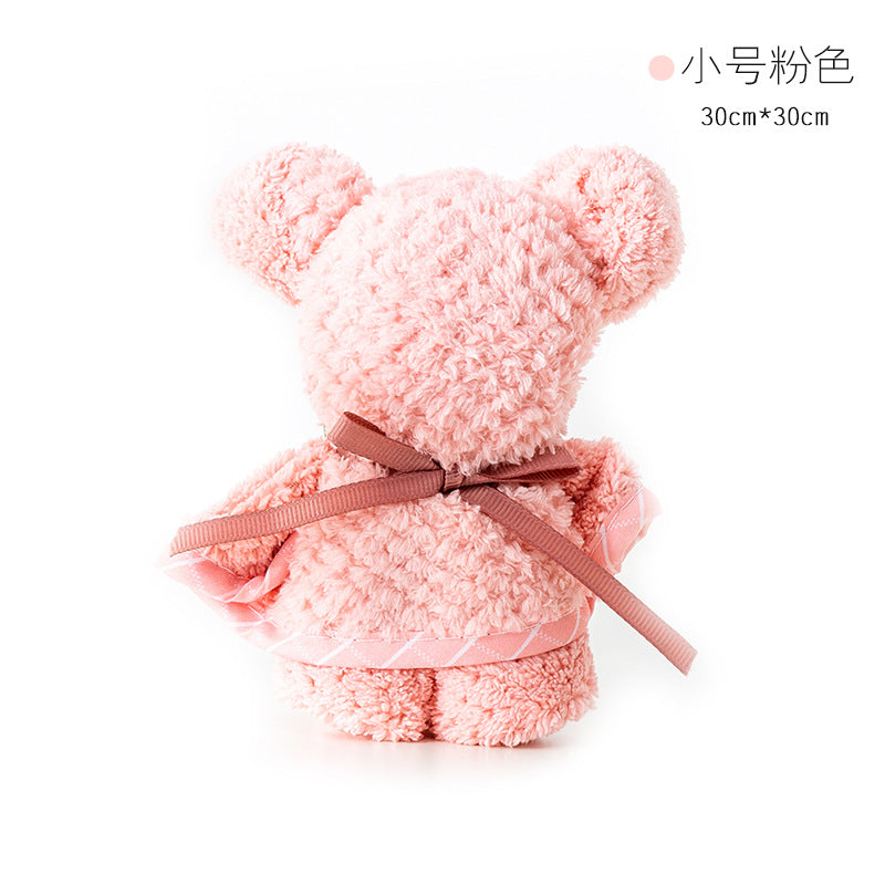 Bear-Shaped Coral Fleece Towel (Absorbent, Gift Towel)