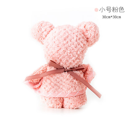 Bear-Shaped Coral Fleece Towel (Absorbent, Gift Towel)