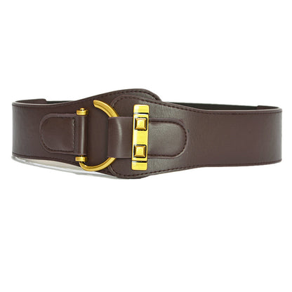 Women's Decorative Slant Wide Belt