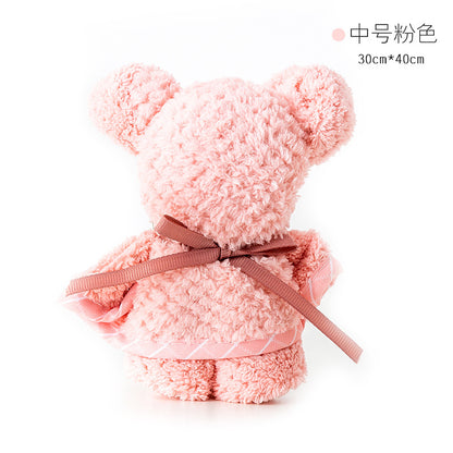 Bear-Shaped Coral Fleece Towel (Absorbent, Gift Towel)