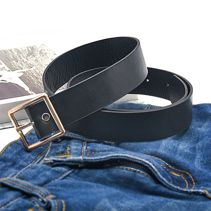 Square button head pu belt wholesale