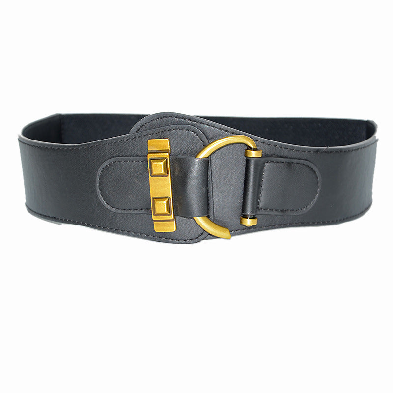 Women's Decorative Slant Wide Belt