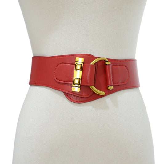 Women's Decorative Slant Wide Belt