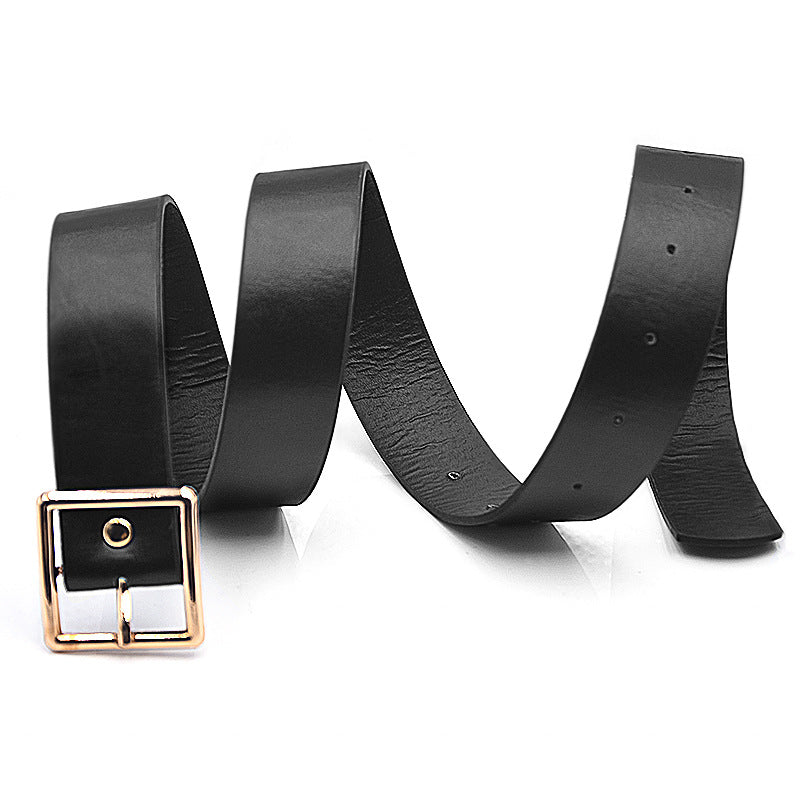 Square button head pu belt wholesale