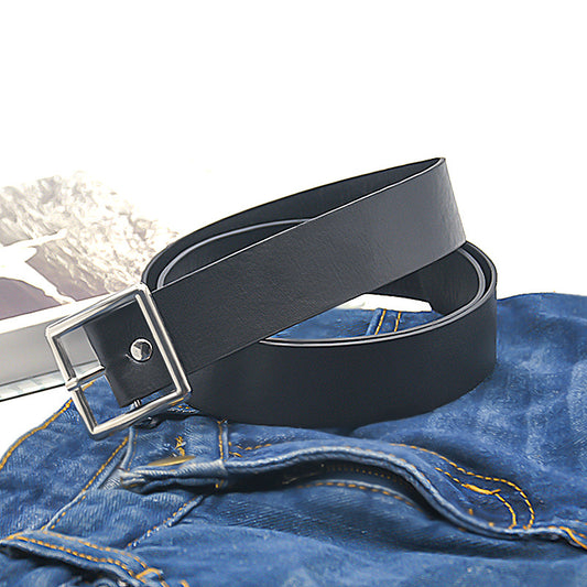 Square button head pu belt wholesale