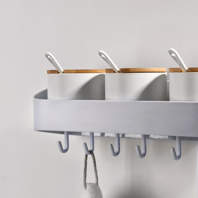 Multi-Function Towel Rack for Kitchen and Bath (No-Drill, Movable, With Hooks)