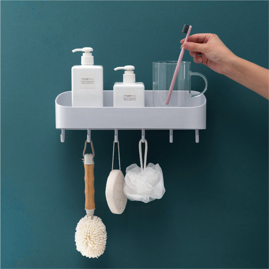 Multi-Function Towel Rack for Kitchen and Bath (No-Drill, Movable, With Hooks)