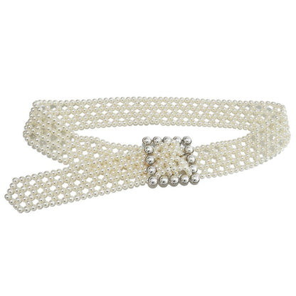 Super wide pearl waist chain