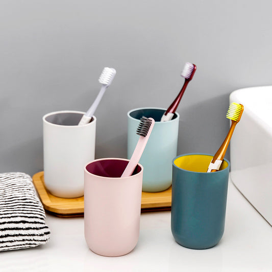 Two-Tone Toothbrush Cup, Bathroom Rinsing Cup