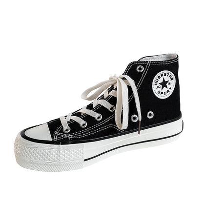 Thick-soled high-top canvas shoes ulzzang height-increasing sneakers