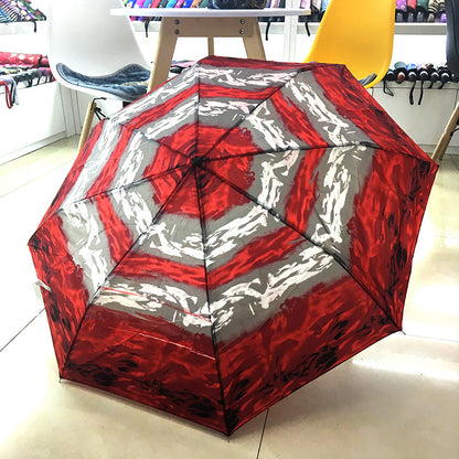 C Mini 3-Fold Outdoor Plaid Gift Umbrella