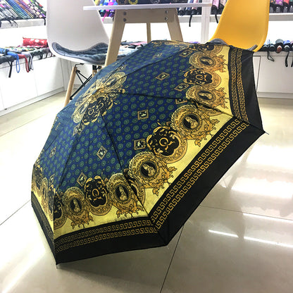 C Mini 3-Fold Outdoor Plaid Gift Umbrella