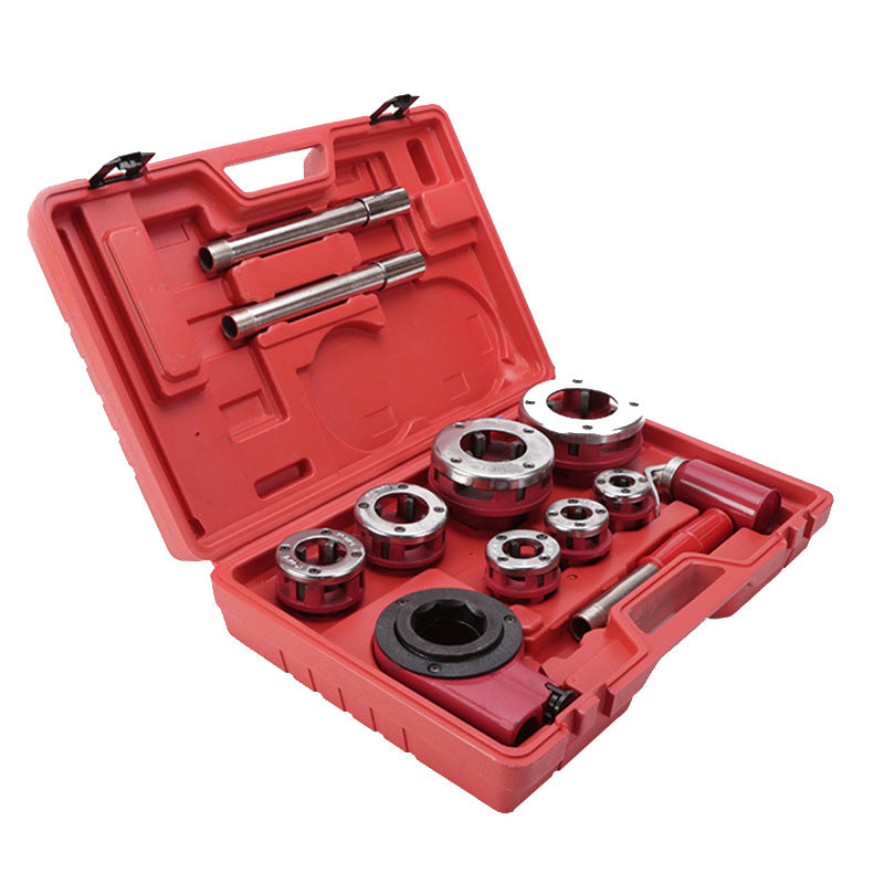 Durable 4"-2" Pipe Threader Die Set Manual Tool Kit