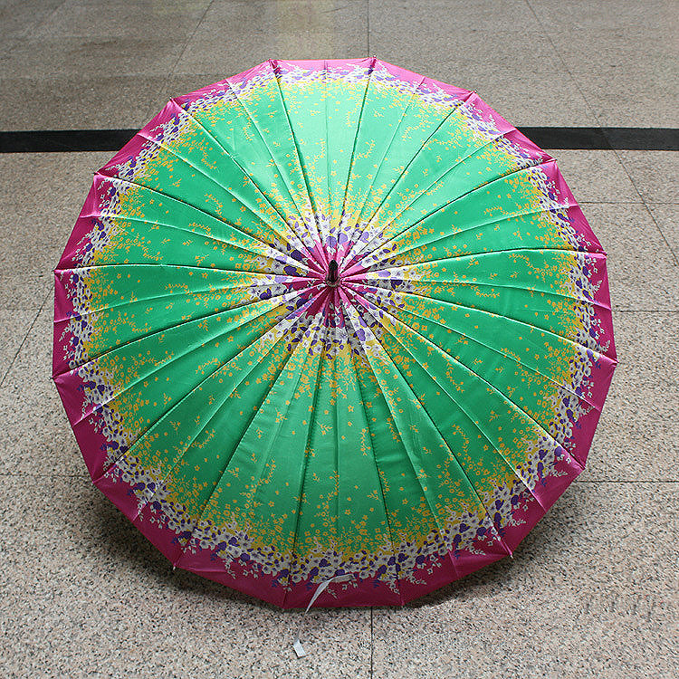 16-Bone Export Floral Umbrella