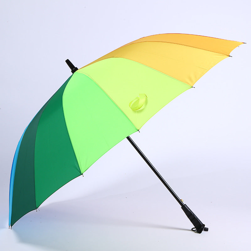 Straight Rod Rainbow Umbrella Couple Gift Advertising Umbrella